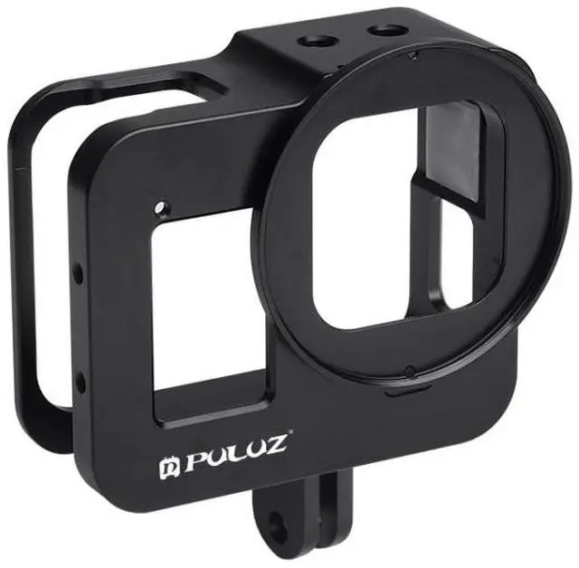 Alt view image 2 of 7 - PULUZ Housing Shell CNC Aluminum Alloy Protective Cage with 52mm UV Lens for GoPro HERO8 Black(Black)