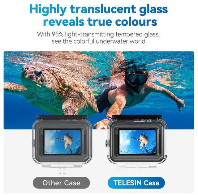 Alt view image 6 of 7 - For GoPro Hero11 Black / HERO10 Black / HERO9 Black TELESIN Waterproof Case Full Scene Anti-Fog Underwater Diving Housing For GoPro Hero11 Black / HERO10 Black / HERO9 Black