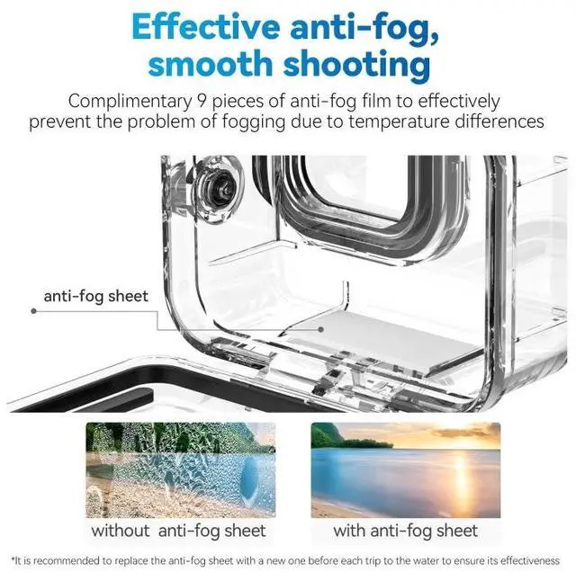 Alt view image 7 of 7 - For GoPro Hero11 Black / HERO10 Black / HERO9 Black TELESIN Waterproof Case Full Scene Anti-Fog Underwater Diving Housing For GoPro Hero11 Black / HERO10 Black / HERO9 Black