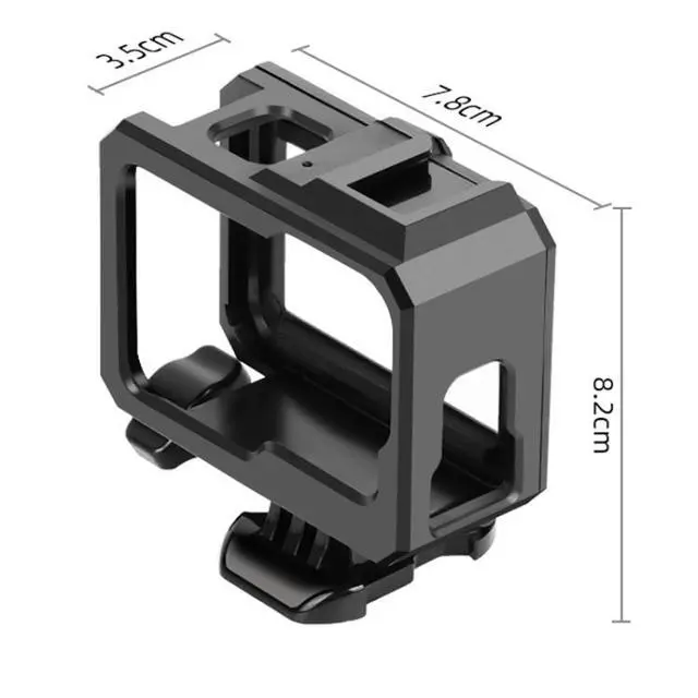 Alt view image 2 of 7 - For GoPro HERO10 Black / HERO9 Black ABS Plastic Border Frame Mount Protective Case with Buckle Basic Mount & Screw (Black)