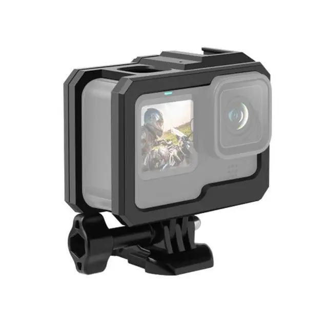 Alt view image 3 of 7 - For GoPro HERO10 Black / HERO9 Black ABS Plastic Border Frame Mount Protective Case with Buckle Basic Mount & Screw (Black)