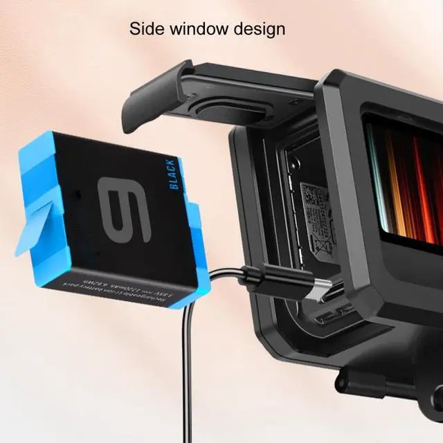 Alt view image 4 of 7 - For GoPro HERO10 Black / HERO9 Black ABS Plastic Border Frame Mount Protective Case with Buckle Basic Mount & Screw (Black)