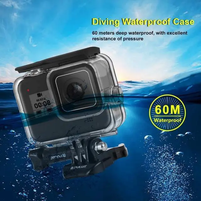 Alt view image 5 of 7 - PULUZ 60m Underwater Depth Diving Case Waterproof Camera Housing for GoPro HERO8 Black
