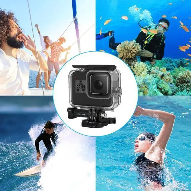 Alt view image 7 of 7 - PULUZ 60m Underwater Depth Diving Case Waterproof Camera Housing for GoPro HERO8 Black
