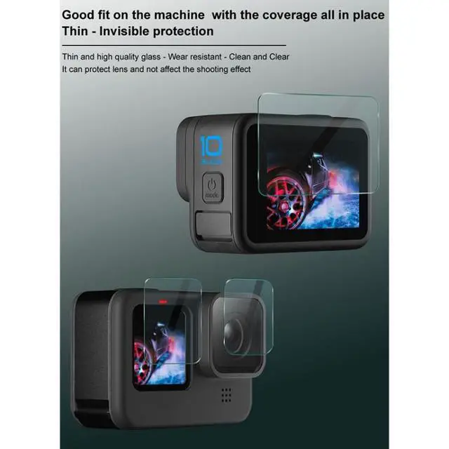 Alt view image 4 of 7 - For GoPro HERO10 Black IMAK 3 in 1 Camera Lens and Screen Tempered Glass Film For GoPro HERO10 Black