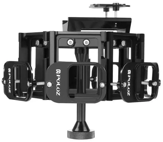 Alt view image 2 of 7 - PULUZ 8 in 1 All View Panorama Frame CNC Aluminum Alloy Protective Cage with Screw for GoPro HERO7 /6 /5(Black)