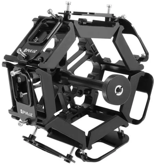 Alt view image 4 of 7 - PULUZ 8 in 1 All View Panorama Frame CNC Aluminum Alloy Protective Cage with Screw for GoPro HERO7 /6 /5(Black)