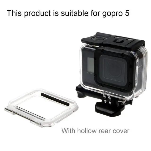 Alt view image 5 of 7 - For GoPro NEW HERO /HERO6 /5 30m Waterproof Housing Protective Case + Hollow Back Cover with Buckle Basic Mount & Screw, No Need to Disassemble Lens(GP413)