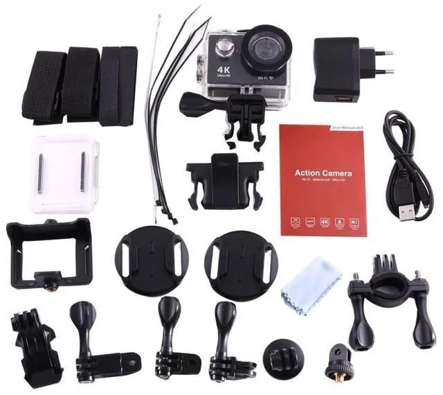 Alt view image 7 of 7 - H9 4K Ultra HD1080P 12MP 2 inch LCD Screen WiFi Sports Camera, 170 Degrees Wide Angle Lens, 30m Waterproof (Black)