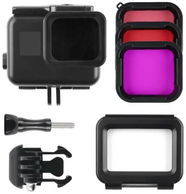 Alt view image 2 of 7 - 45m Waterproof Housing Protective Case + Touch Screen Back Cover for GoPro NEW HERO /HERO6 /5, with Buckle Basic Mount & Screw & Filters, No Need to Remove Lens (Transparent)