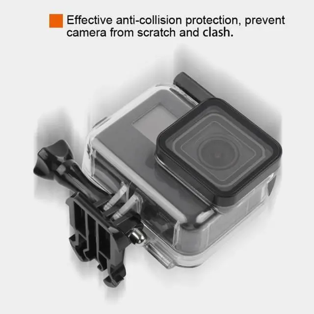 Alt view image 4 of 7 - 45m Waterproof Housing Protective Case + Touch Screen Back Cover for GoPro NEW HERO /HERO6 /5, with Buckle Basic Mount & Screw & Filters, No Need to Remove Lens (Transparent)