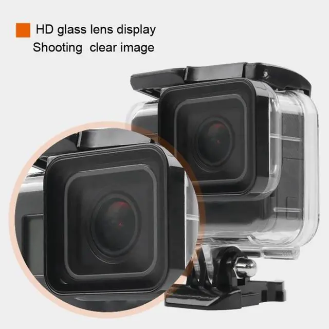 Alt view image 6 of 7 - 45m Waterproof Housing Protective Case + Touch Screen Back Cover for GoPro NEW HERO /HERO6 /5, with Buckle Basic Mount & Screw & Filters, No Need to Remove Lens (Transparent)