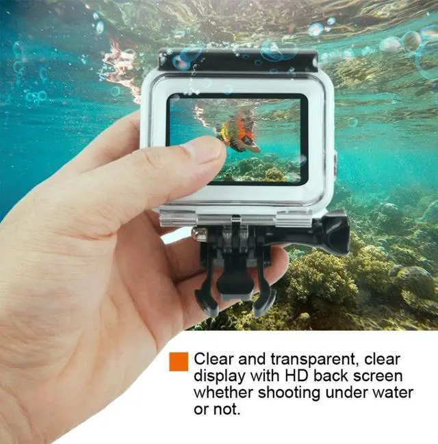 Alt view image 5 of 7 - 45m Waterproof Housing Protective Case + Touch Screen Back Cover for GoPro NEW HERO /HERO6 /5, with Buckle Basic Mount & Screw & Filters, No Need to Remove Lens (Transparent)