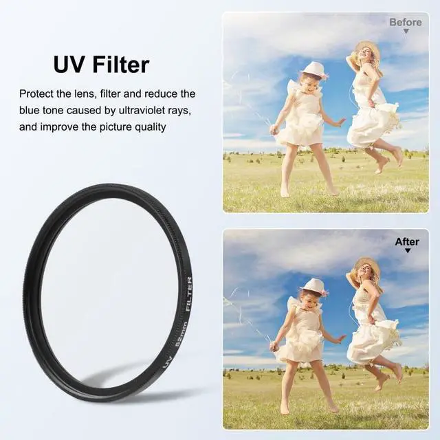Alt view image 4 of 7 - PULUZ 52mm CPL + UV Lens Filter with Adapter Ring for GoPro HERO12 Black /11 Black /11 Black Mini /10 Black /9 Black