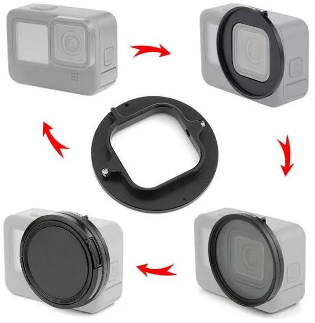 Alt view image 6 of 7 - PULUZ 52mm CPL + UV Lens Filter with Adapter Ring for GoPro HERO12 Black /11 Black /11 Black Mini /10 Black /9 Black