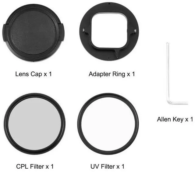 Alt view image 7 of 7 - PULUZ 52mm CPL + UV Lens Filter with Adapter Ring for GoPro HERO12 Black /11 Black /11 Black Mini /10 Black /9 Black