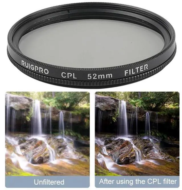 Alt view image 4 of 7 - RUIGPRO for GoPro HERO 7/6 /5 Professional 52mm CPL Lens Filter with Filter Adapter Ring & Lens Cap