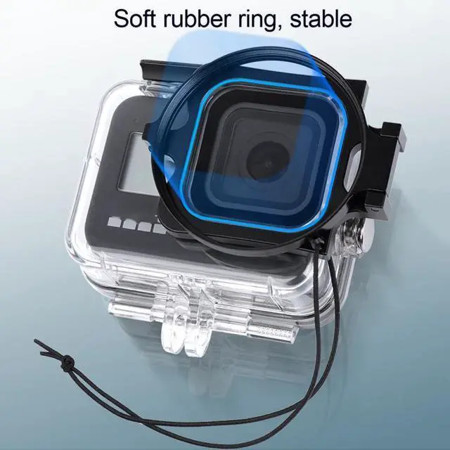 Alt view image 4 of 6 - RUIGPRO for GoPro HERO8 Professional 58mm 16X Macro Lens Dive Housing Filter + Dive Housing Waterproof Case with Filter Adapter Ring & Lens Cap