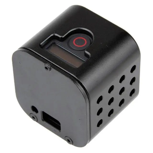 Alt view image 6 of 7 - Housing Shell CNC Aluminum Alloy Protective Cage with Insurance Back Cover for GoPro HERO5 Session /HERO4 Session /HERO Session (Green)