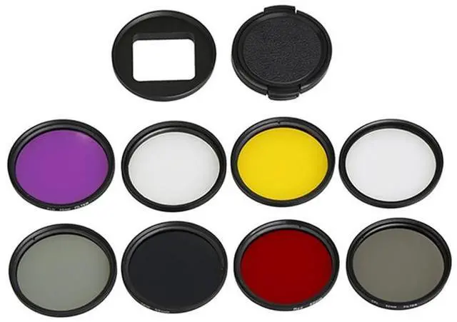 Alt view image 2 of 7 - For GoPro HERO5 Sport Action Camera Proffesional 52mm Lens Filter(CPL + UV + ND8 + ND2 + Star 8 + Red + Yellow + FLD / Purple) & Waterproof Housing Case Adapter Ring