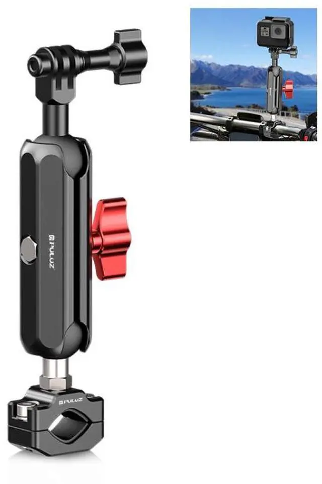 Main image of PULUZ Motorcycle Rearview Medium Clamp CNC Metal Magic Arm Rod Mount