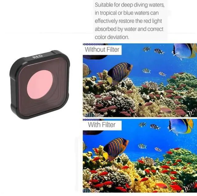 Alt view image 7 of 7 - JSR KB Series Diving (Red Magenta Pink) Color Lens Filter for GoPro HERO13 Black /12 Black /11 Black /10 Black /9 Black