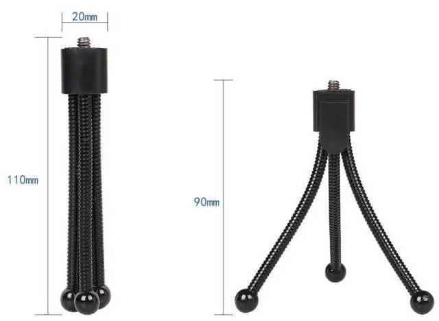 Alt view image 5 of 6 - Mini Metal Desktop Tripod Mount with UNC1/4 screw interface, Max Load: 0.6kg