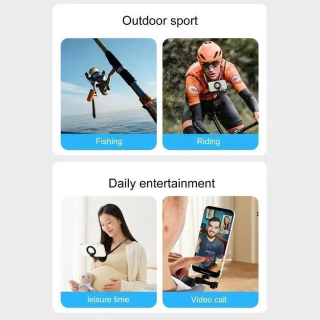 Alt view image 7 of 7 - Adjustable Magnetic Neck Mount Phone Holder Quick-Release Chest Strap POV Mount For Sports & Vlogging (Black)