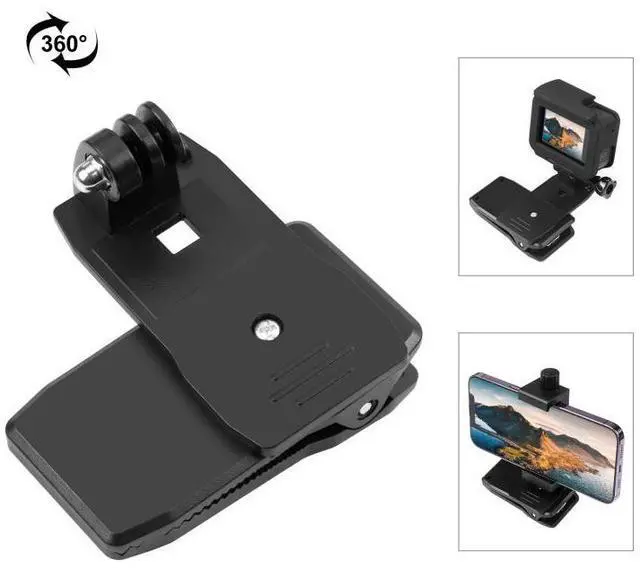 Main image of PULUZ 4 in 1 360 Degree Rotating Backpack Hat QR Clip Rec-mounts with Phone Clamp Kit
