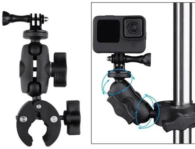 Main image of 360 Rotation Adjustable Action Camera Clamp Plier Base Holder(Black)