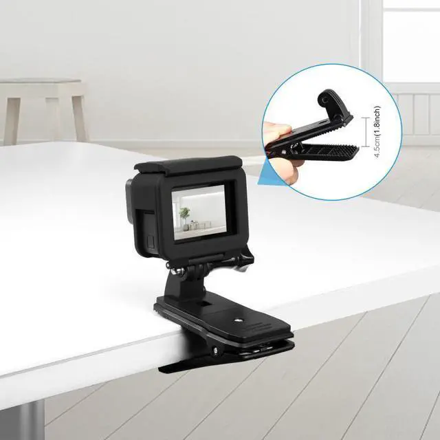 Alt view image 4 of 7 - PULUZ 4 in 1 360 Degree Rotating Backpack Hat QR Clip Rec-mounts with Phone Clamp Kit