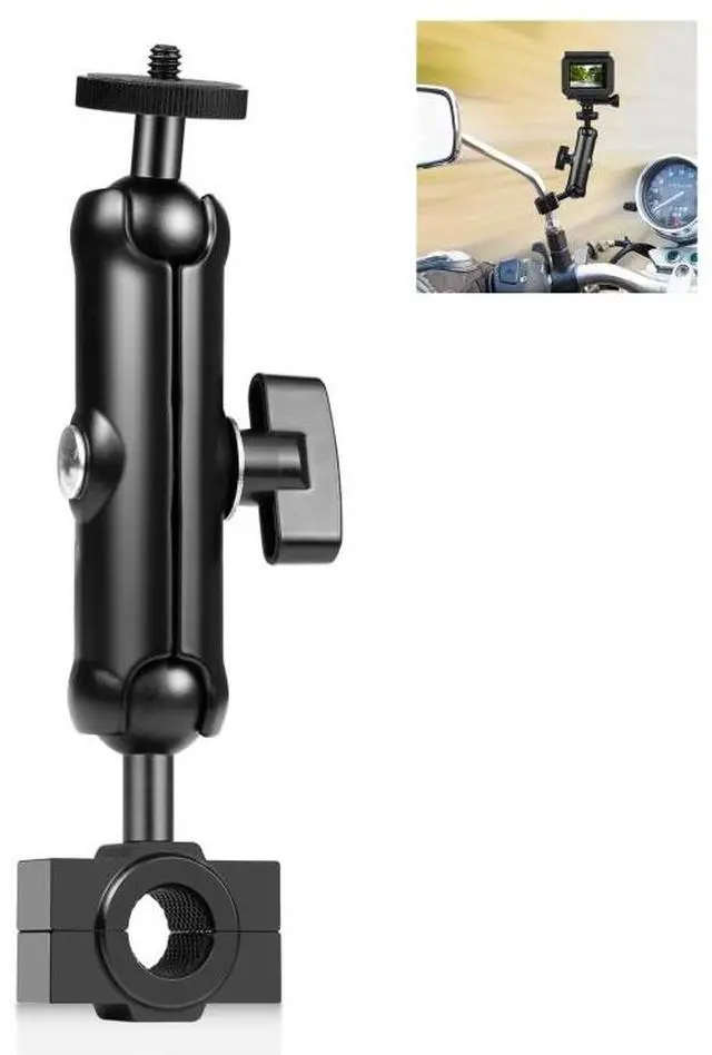 Main image of PULUZ Motorcycle Holder Rearview Mirror Fixed Mount for GoPro and Other Action Cameras (Black)