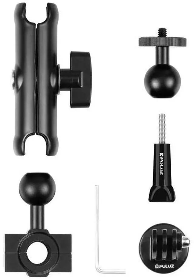 Alt view image 7 of 7 - PULUZ Motorcycle Holder Rearview Mirror Fixed Mount for GoPro and Other Action Cameras (Black)