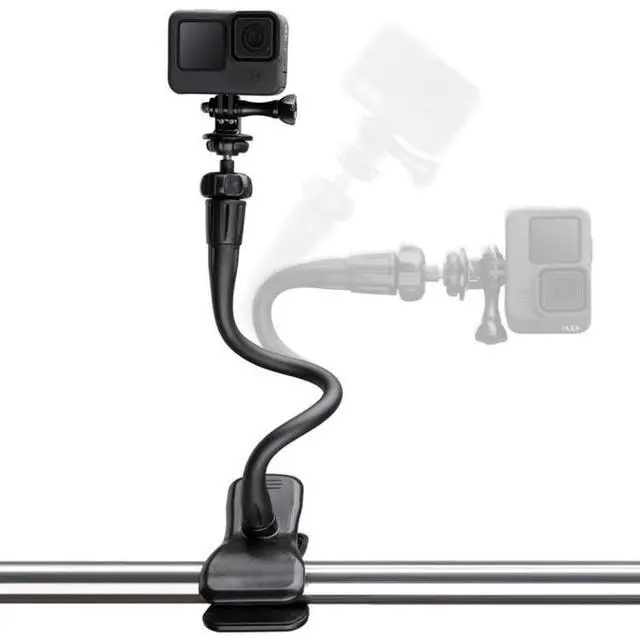 Main image of Flexible Arm Desktop Rod Action Camera Phone Holder Stand(Black)