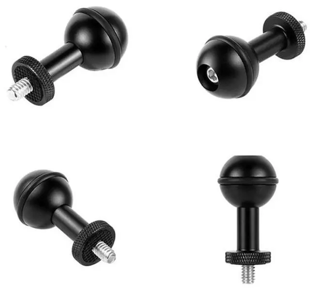 Alt view image 3 of 6 - Ball Head Adapter Adjustable Screw Fixed Mount Camera Underwater Diving Photography Lights Bracket (1/4 Inch Red)