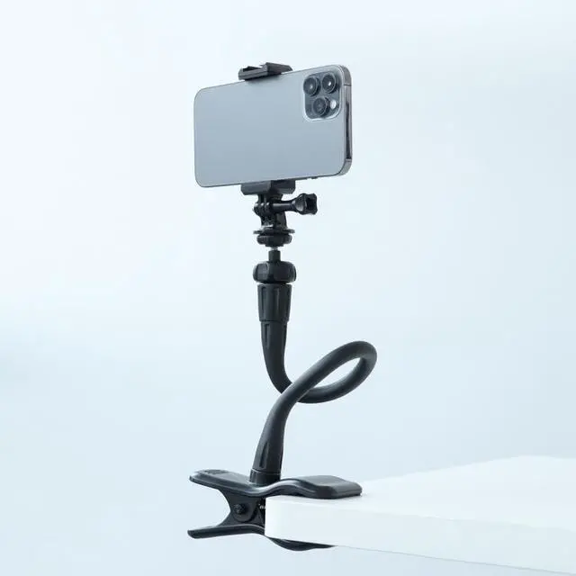 Alt view image 6 of 6 - Flexible Arm Desktop Rod Action Camera Phone Holder Stand(Black)