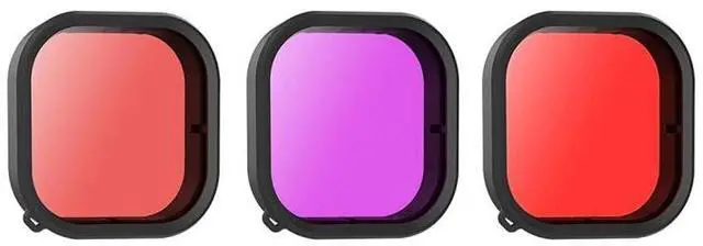 Alt view image 2 of 6 - PULUZ Square Housing Diving Color Lens Filter For GoPro HERO13 Black /12 Black /11 Black /10 Black /9 Black, Only for PU527 Diving Case (Red)