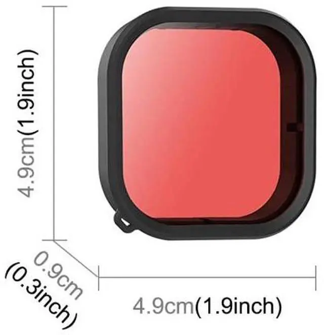 Alt view image 4 of 6 - PULUZ Square Housing Diving Color Lens Filter For GoPro HERO13 Black /12 Black /11 Black /10 Black /9 Black, Only for PU527 Diving Case (Red)