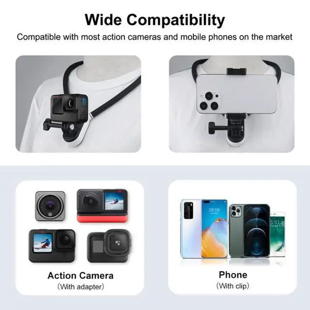 Alt view image 5 of 7 - PULUZ Magnetic Silicone Collar Bracket POV View Mount with Phone Clamp for GoPro Action Cameras / Phones (Black)