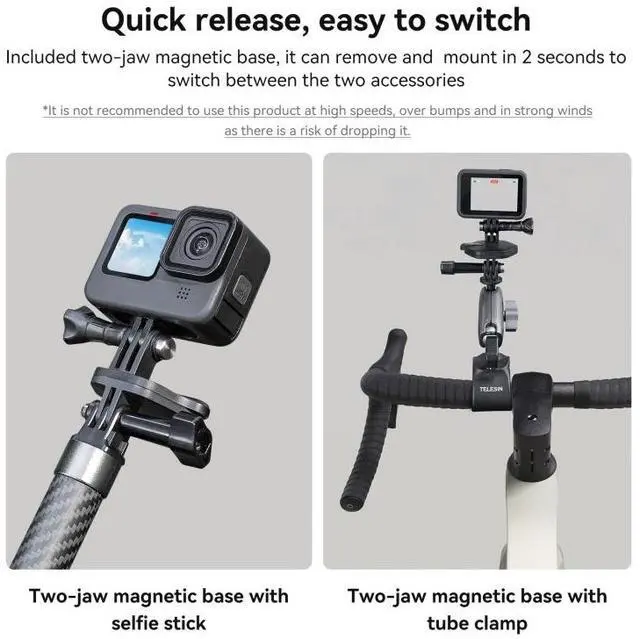 Alt view image 3 of 6 - TELESIN Magnetic Action Camera Quick Release Bracket Mount,Spec: Extended Suit TE-MMK-002 Extended