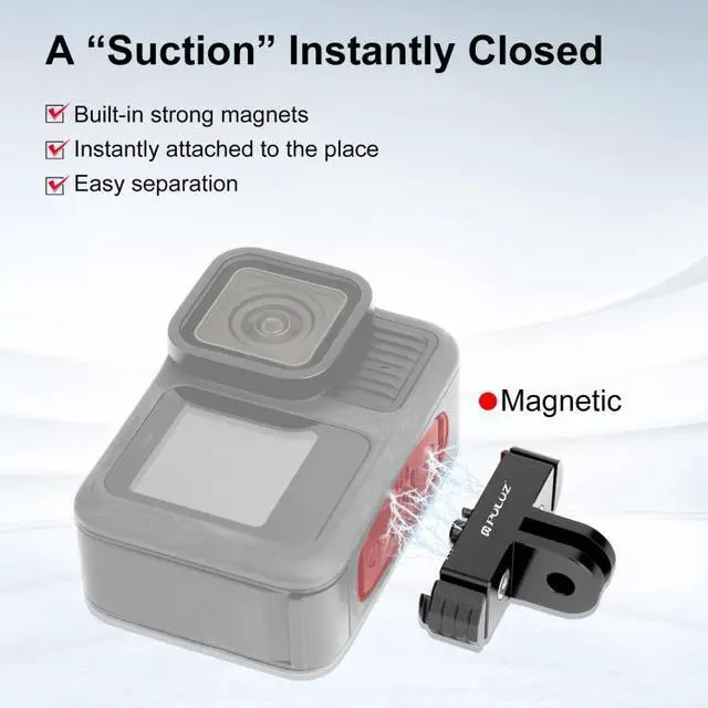 Alt view image 4 of 7 - For GoPro HERO13 Black PULUZ Magnetic Quick Release Base Mount (Black)