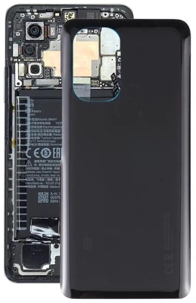 Main image of Glass Battery Back Cover for Poco F3 (Black)