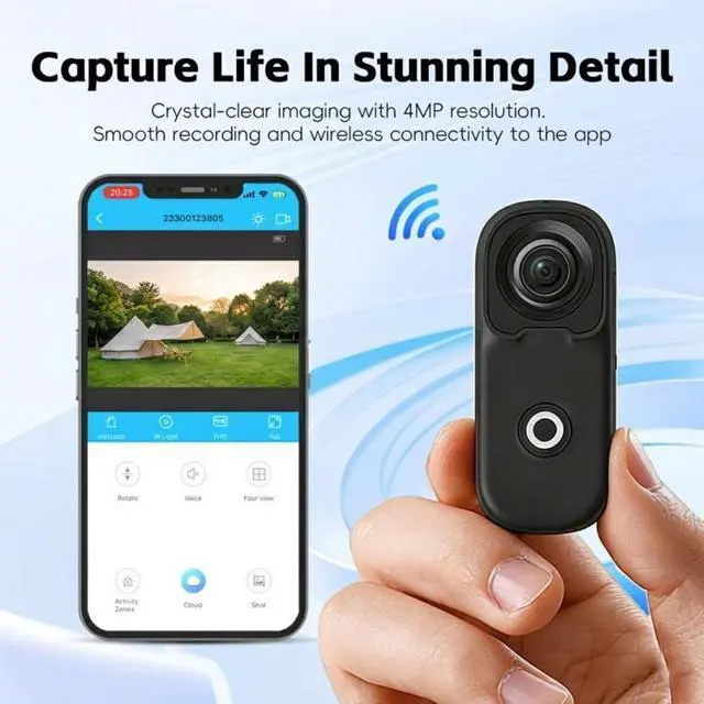 Alt view image 7 of 7 - 4K WIFI HD Recorder Thumb Action Camera MZ02 (Black)