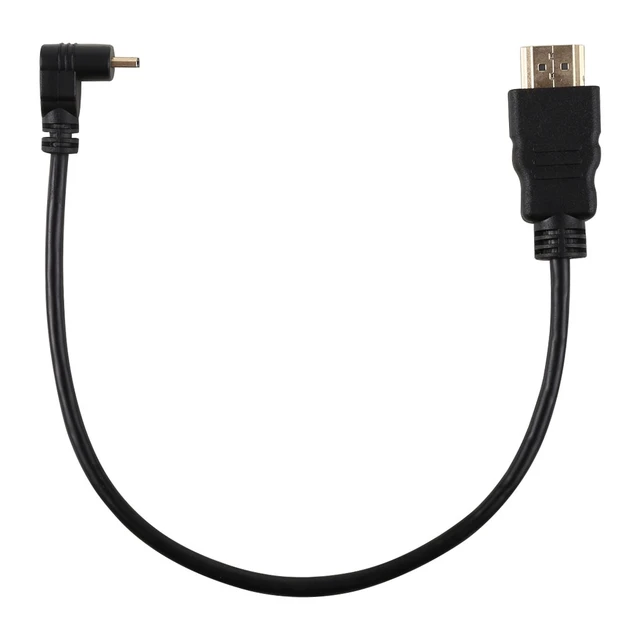 Alt view image 2 of 2 - 30cm 4K HDMI Male to Micro HDMI Reverse Angled Male Gold-plated Connector Adapter Cable