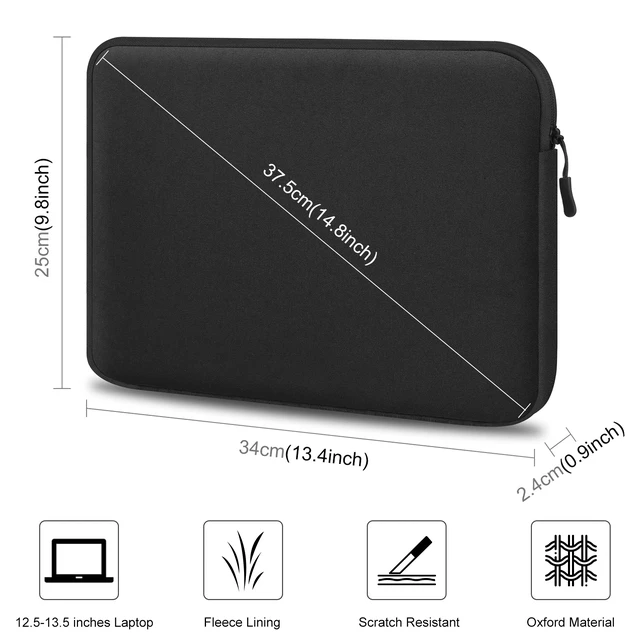 Alt view image 2 of 6 - HAWEEL 13 inch Laptop Sleeve Case Zipper Briefcase Bag for 12.5-13.5 inch Laptop (Black)