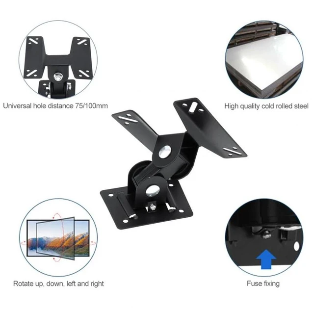 Alt view image 3 of 5 - Universal Rotated TV PC Monitor Wall Mount Bracket for 14 ~ 24 Inch LCD LED Flat Panel TV with 180 degrees around the pivot