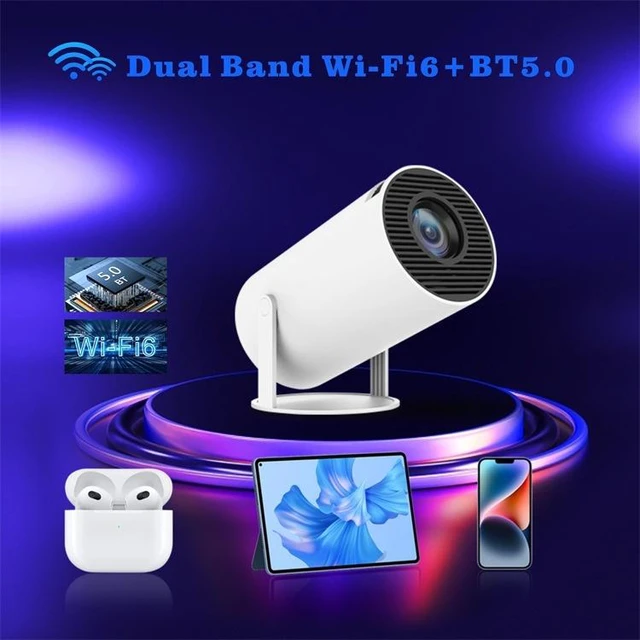 Alt view image 4 of 7 - HY300 Smart Projector Android 11.0 System 120 Lumen Portable Projector US Plug