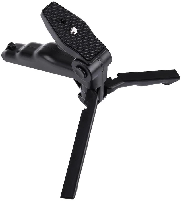 Main image of PULUZ Grip Folding Tripod Mount with Adapter & Screws for GoPro, Insta360, DJI and Other Action Cameras, Load Max: 2kg(Black)