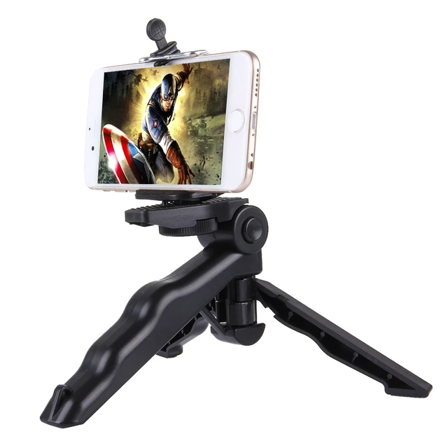 Alt view image 6 of 7 - PULUZ Grip Folding Tripod Mount with Adapter & Screws for GoPro, Insta360, DJI and Other Action Cameras, Load Max: 2kg(Black)