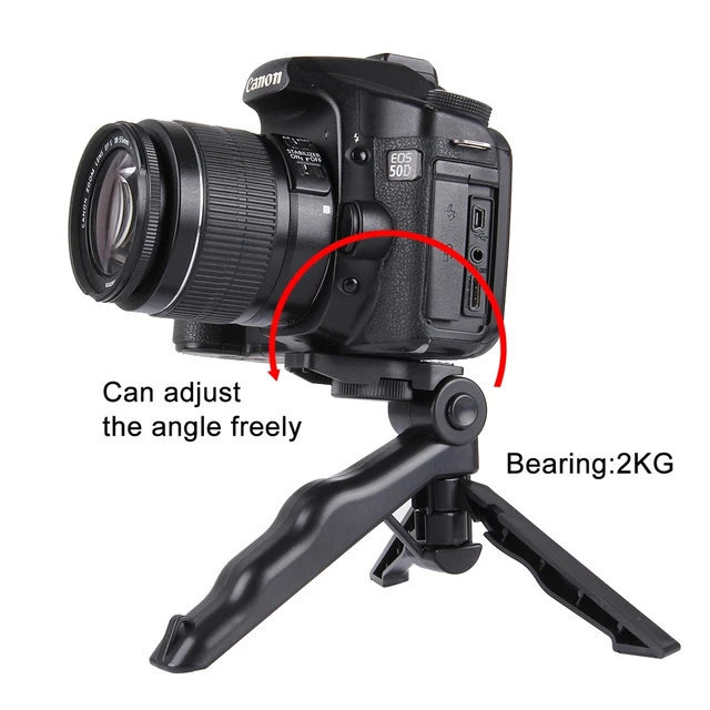 Alt view image 7 of 7 - PULUZ Grip Folding Tripod Mount with Adapter & Screws for GoPro, Insta360, DJI and Other Action Cameras, Load Max: 2kg(Black)